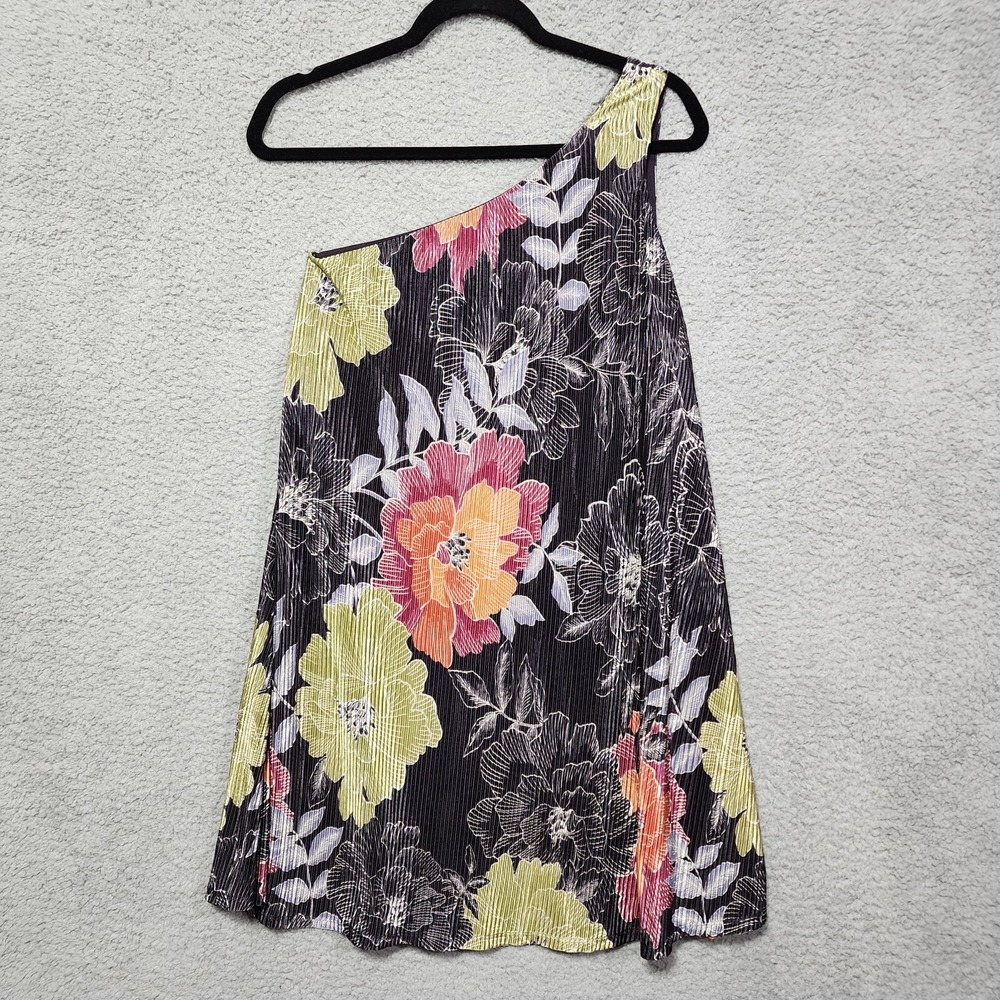 Paris Sunday Womens Dress Size XS Floral One Shoulder Stretch NWT